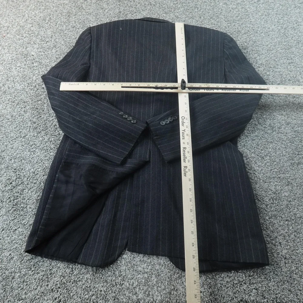 VTG Burberrys Blazer Mens 38 Gray Pinstripe Wool Sport Coat Suit Jacket Top USA